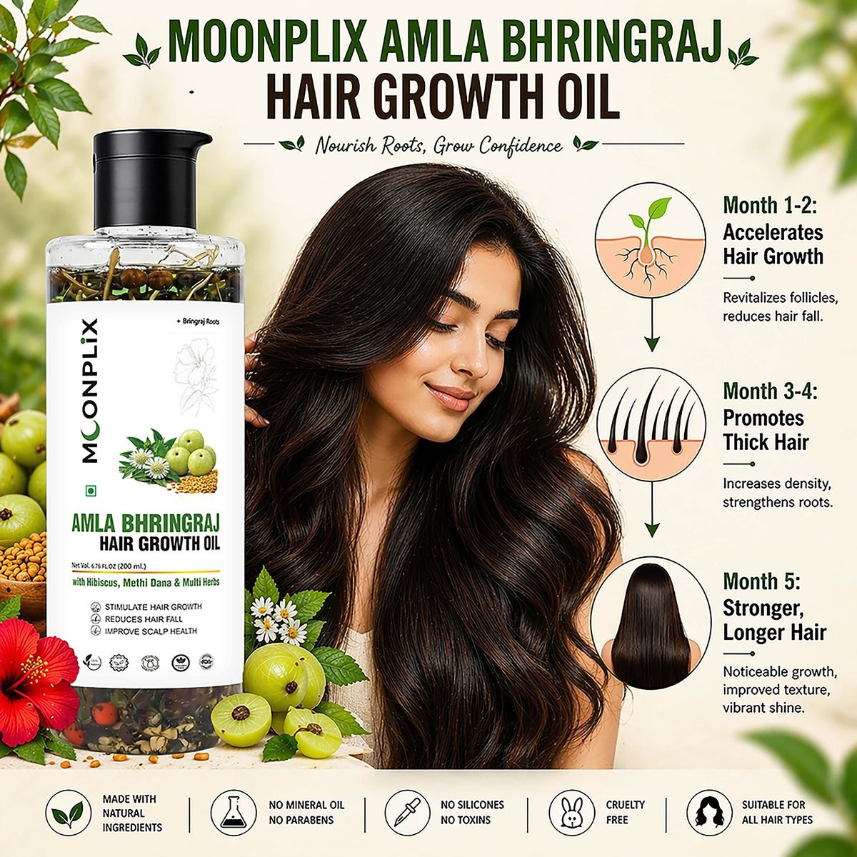 Moonplix Amla Bhringraj Hair Growth Oil